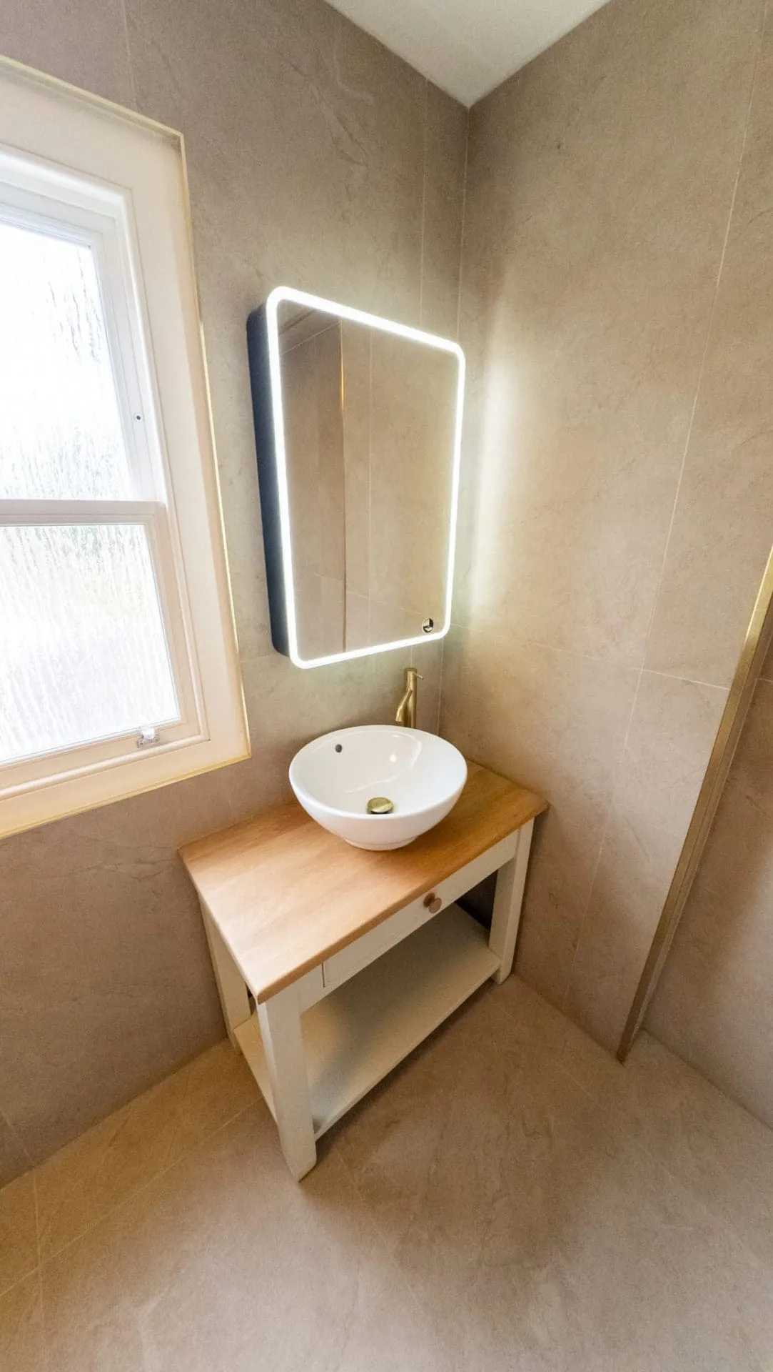 High end basin unit and led mirror cabinet